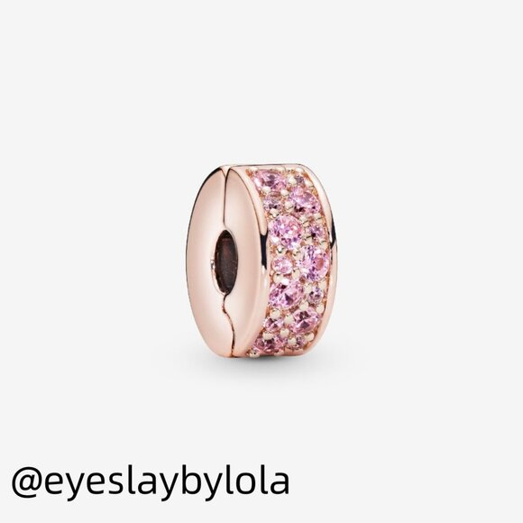 Pandora Pink Pavé Clip Charm - Picture 1 of 5